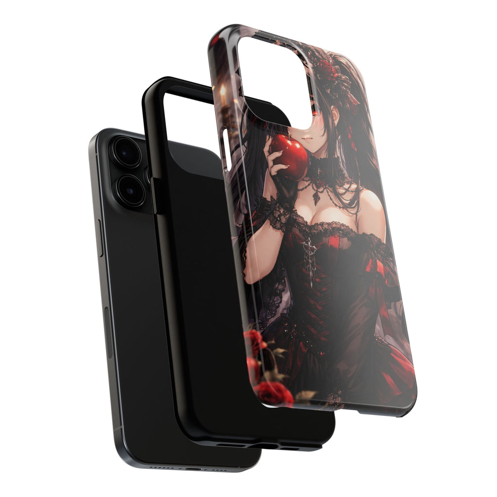 Gothic Anime Girl Holding Apple | Tough Phone Cases