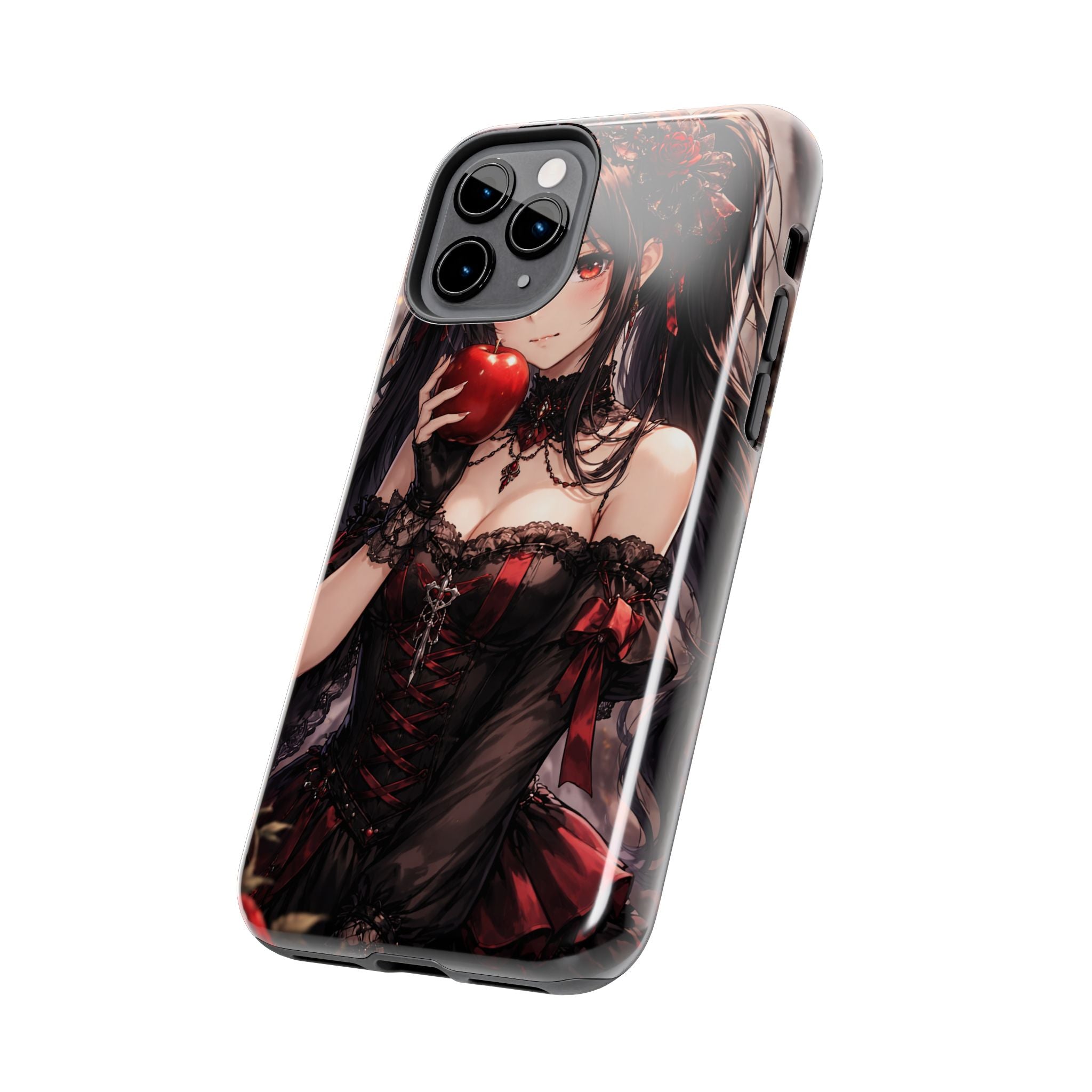 Gothic Anime Girl Holding Apple | Tough Phone Cases