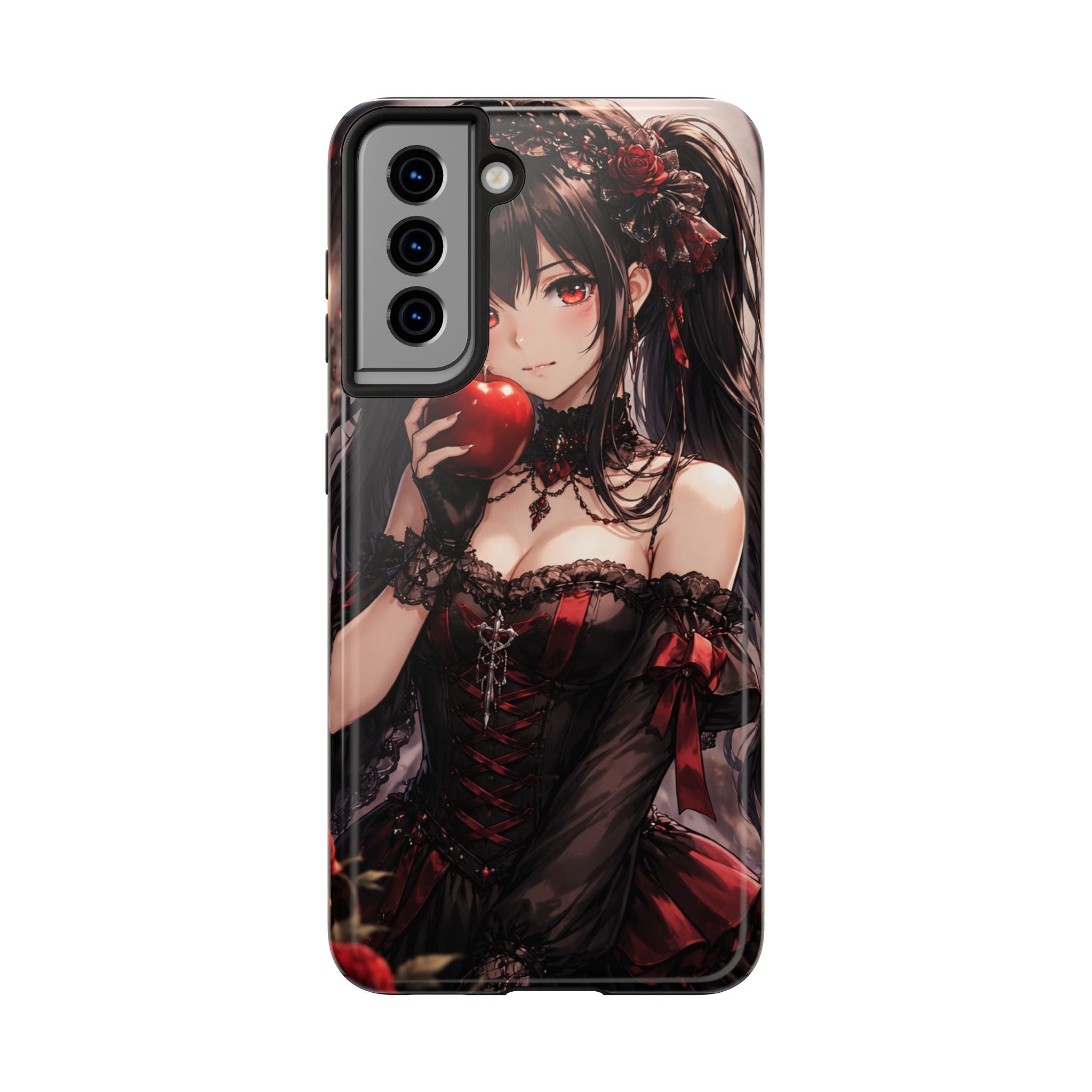 Gothic Anime Girl Holding Apple | Tough Phone Cases