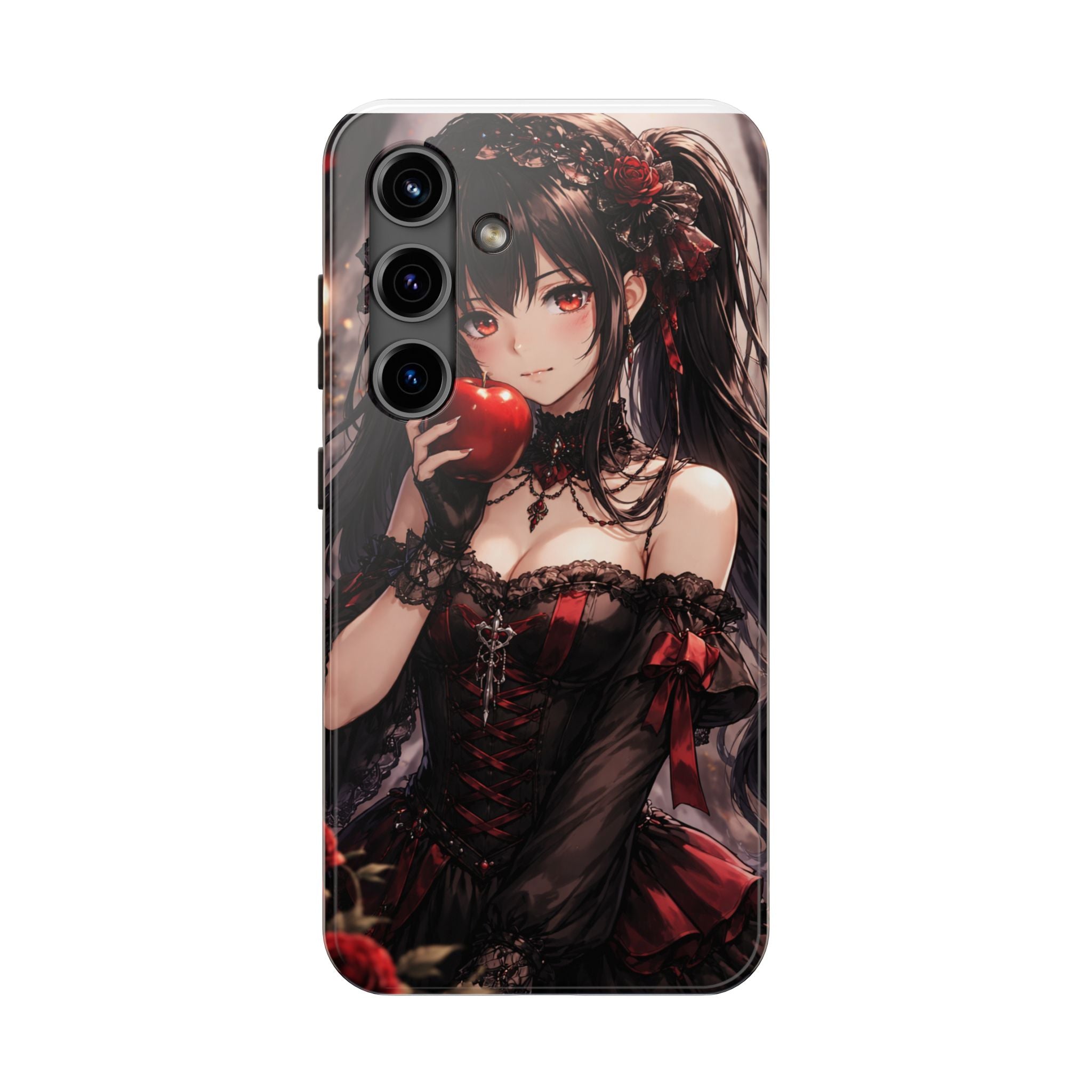 Gothic Anime Girl Holding Apple | Tough Phone Cases