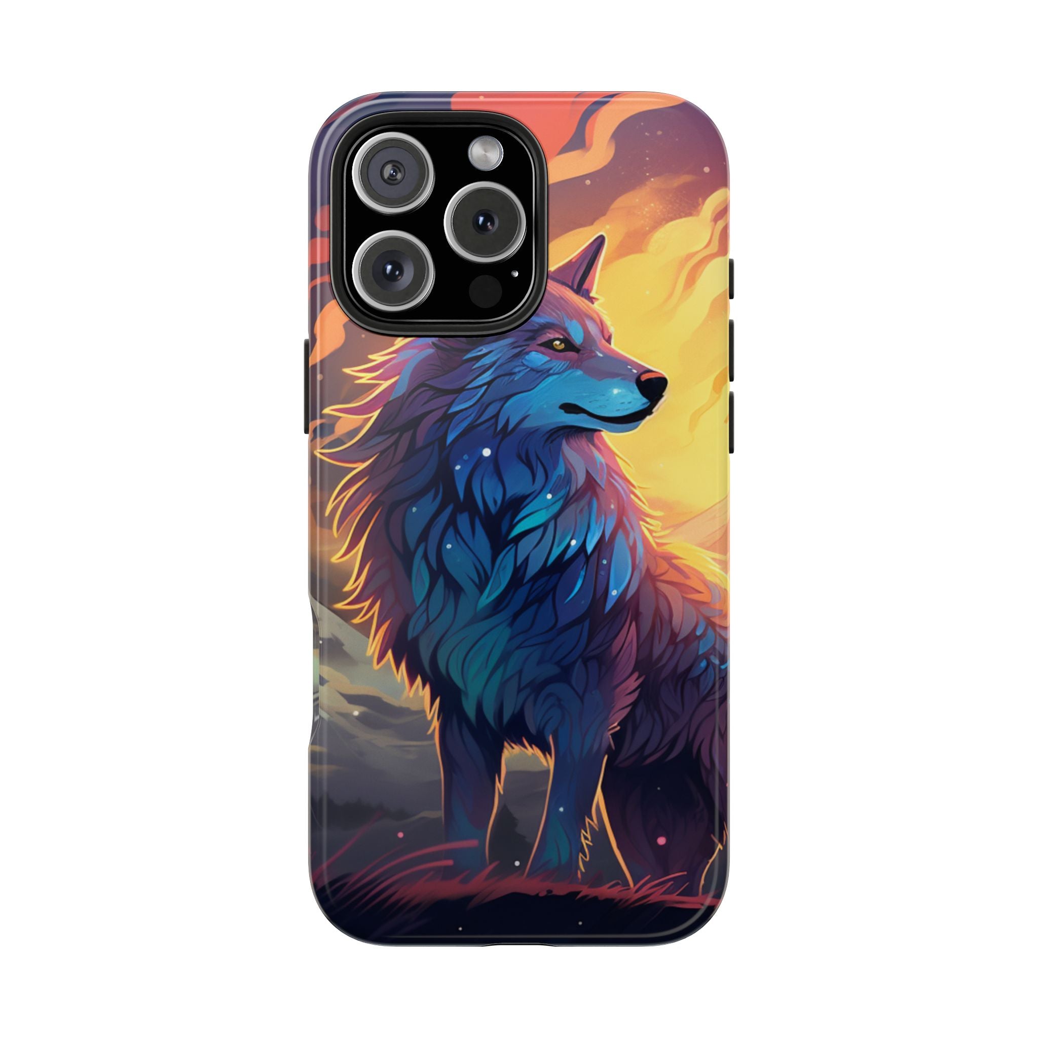 Blue Wolf Illustration Phone Case