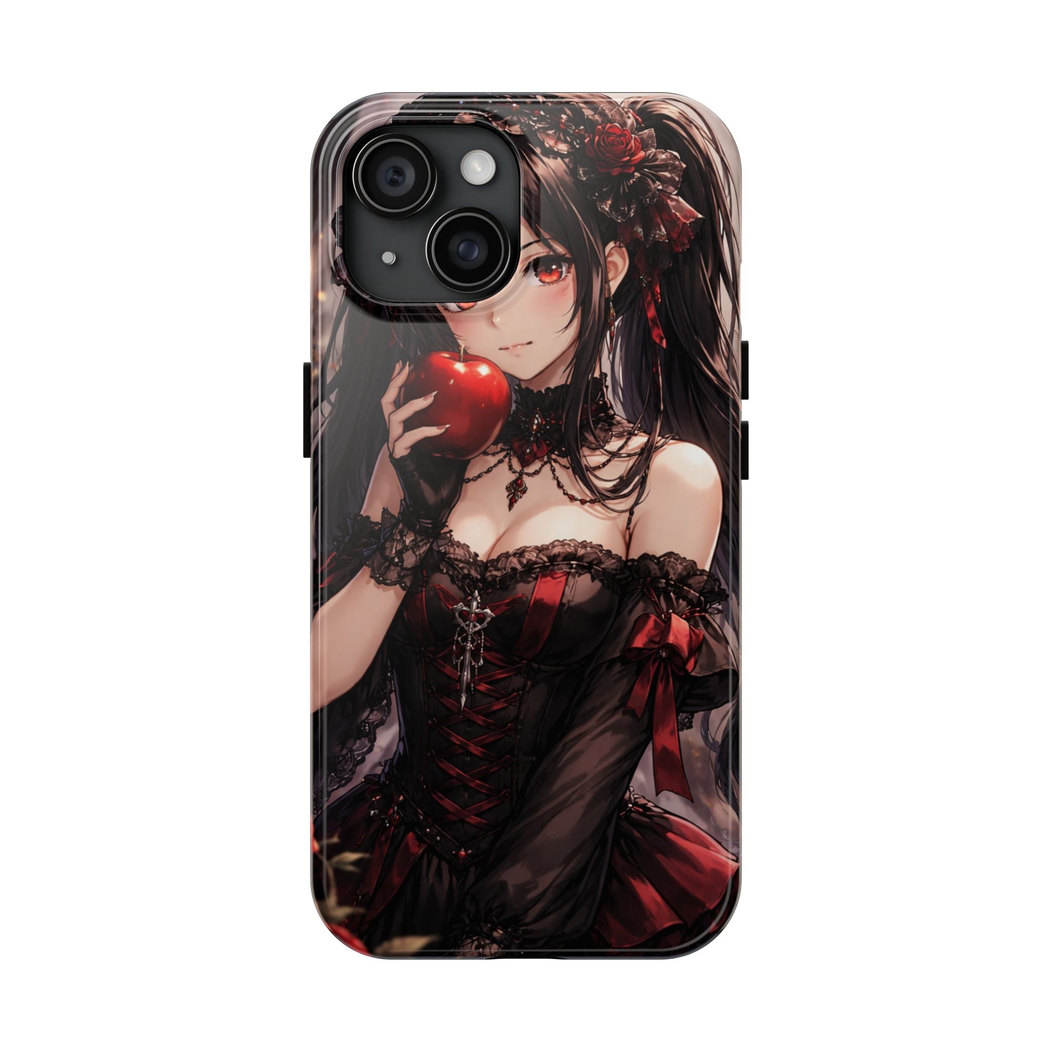 Gothic Anime Girl Holding Apple | Tough Phone Cases