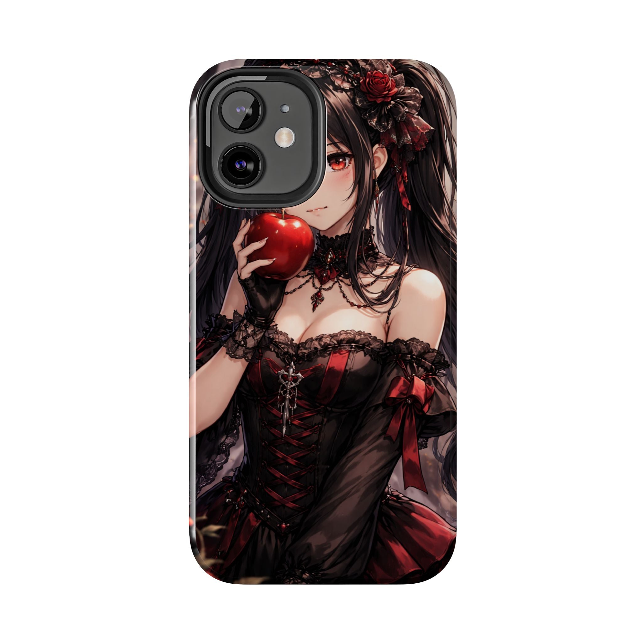 Gothic Anime Girl Holding Apple | Tough Phone Cases