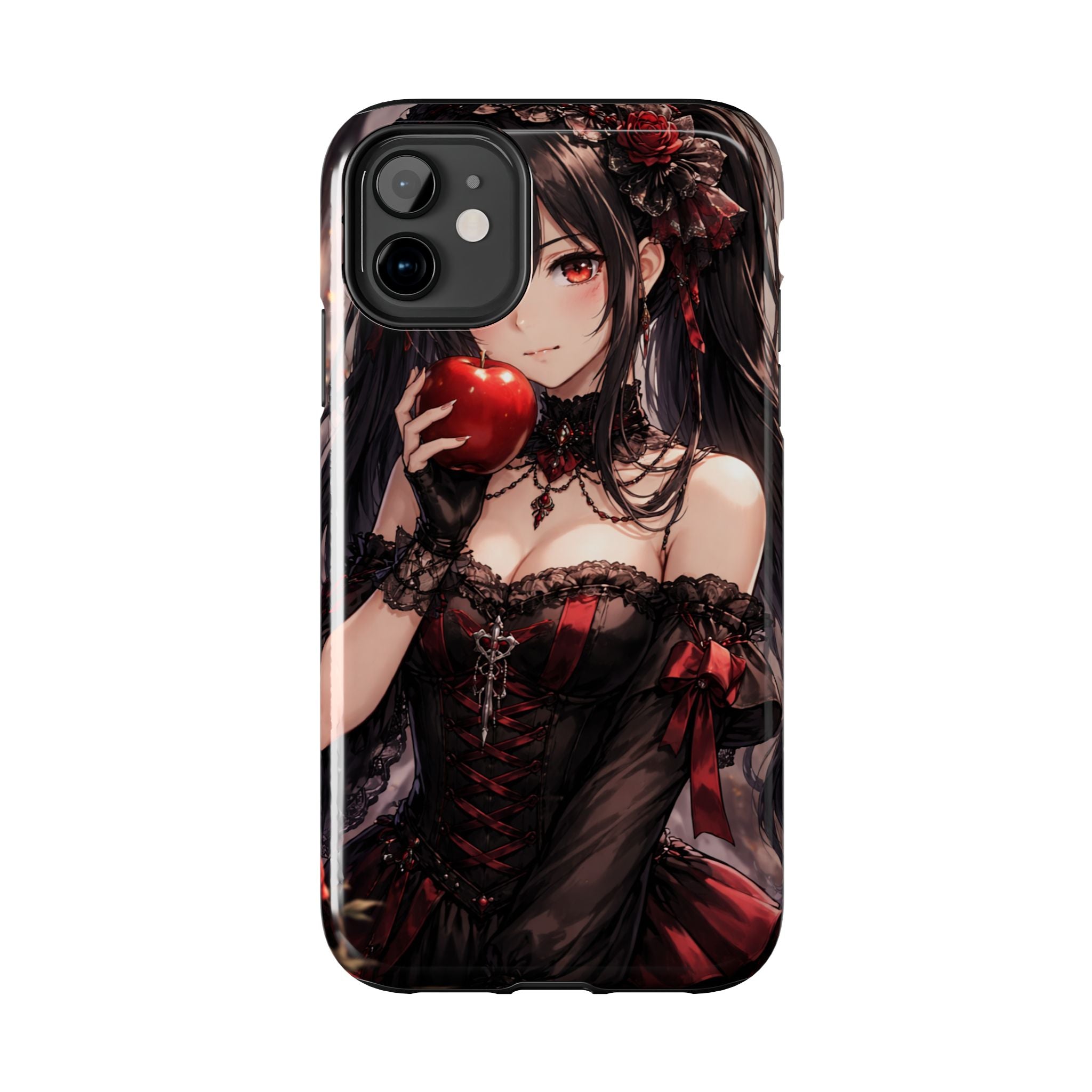 Gothic Anime Girl Holding Apple | Tough Phone Cases