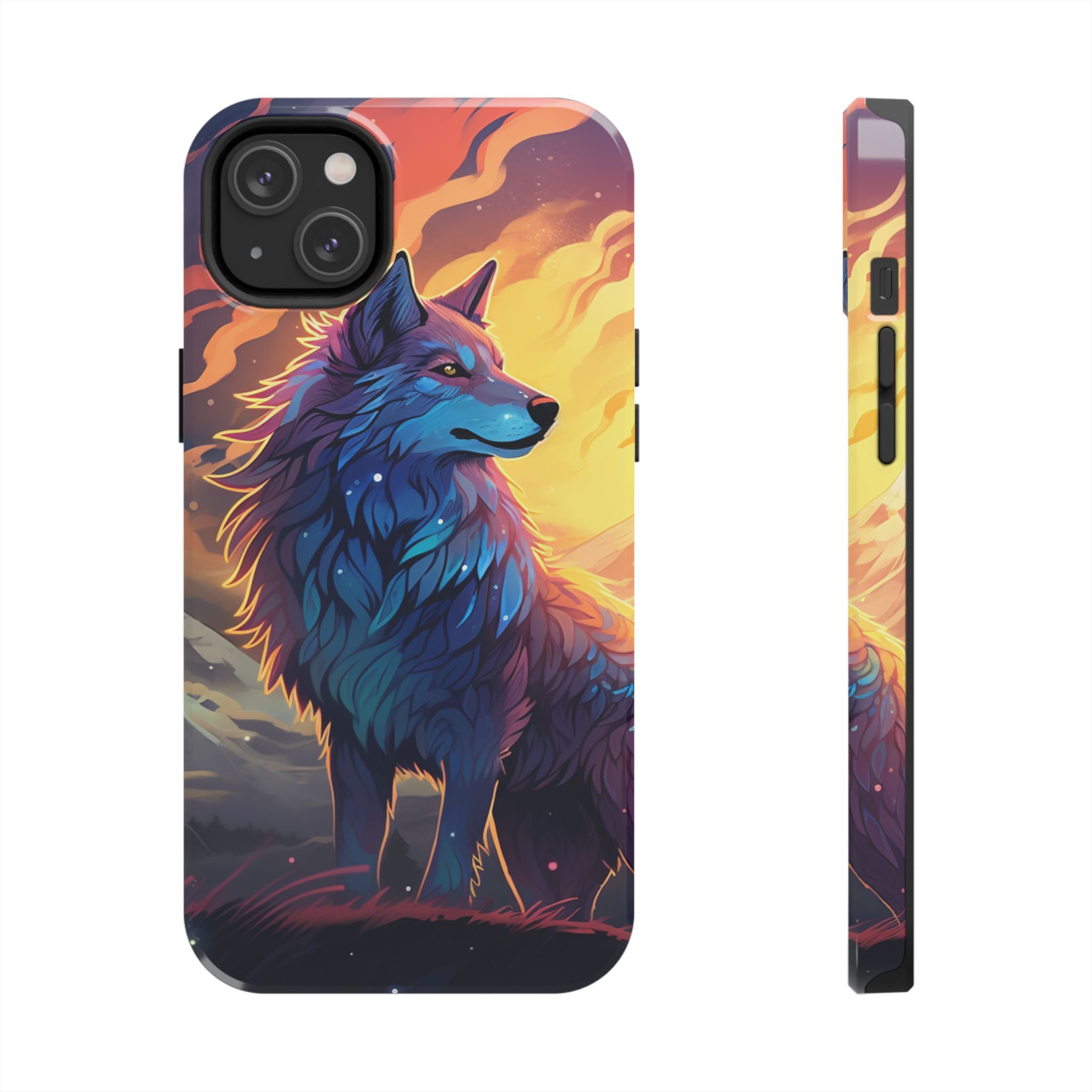 Blue Wolf Illustration Phone Case