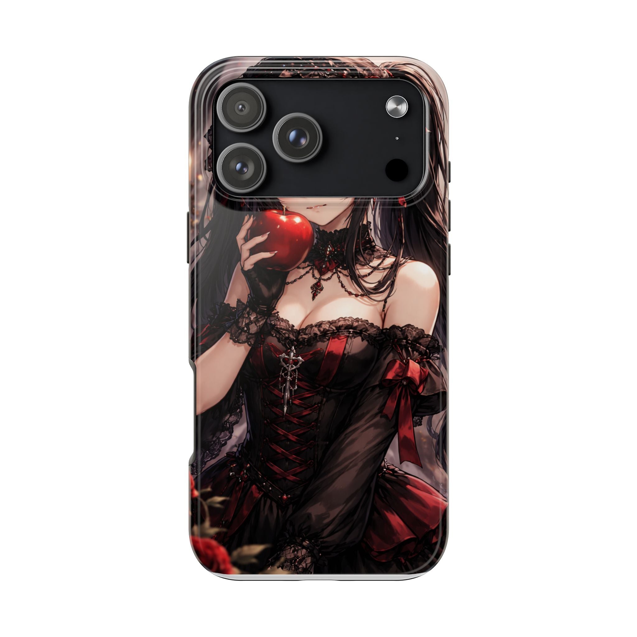 Gothic Anime Girl Holding Apple | Tough Phone Cases