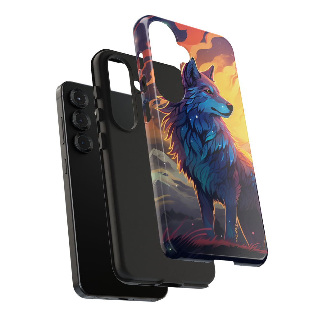 Blue Wolf Illustration Phone Case